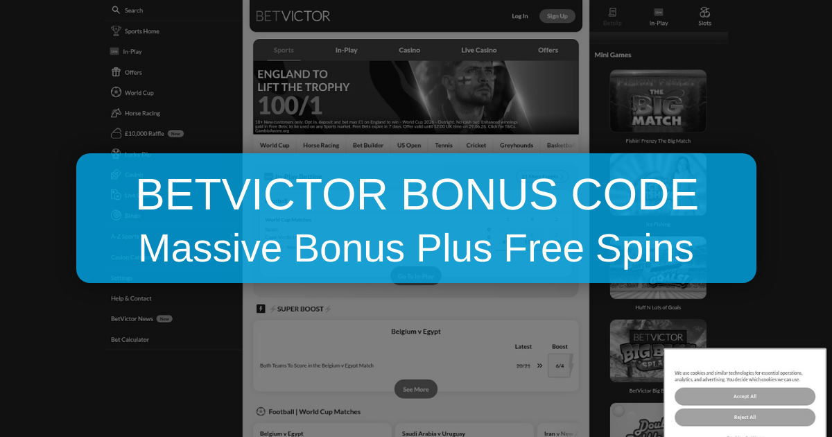 BetVictor Bonus Code Free Spins and No Deposit Offers